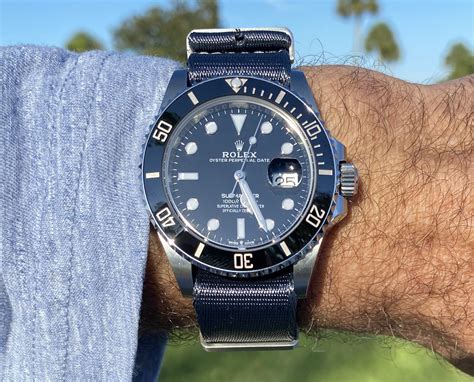 rolex sub nato|126610LN Submariner on Nato Strap .